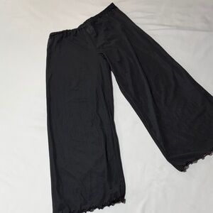 Girls Art Class Black Mesh Wide Leg Pants Lettuce Hem Sheer Trendy Size L 10/12